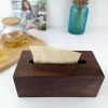 Living Room Desk Top Solid Walnut Wooden Material Tissue Box