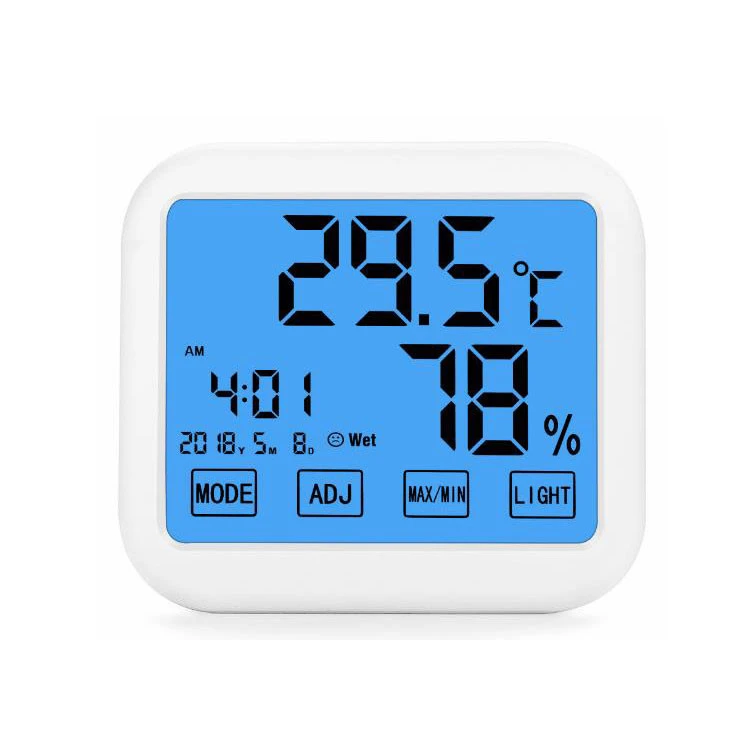 Logo Printing Large Touch Screen Temperature Instruments Humidity Meter Sensor Digital Thermo-hygrometer