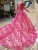 Import LS124744 cheap color mother of the bride dresses sleeves o neck long train lace flowers shiny women occasion dress high quality from China