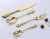 Import Luxury royal stainless Steel gold cutlery with fork knife and spoon set wedding gold flatware from China