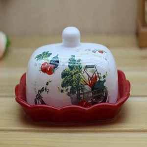 Made in China  butter tool ceramic vegetable decal butter bowl