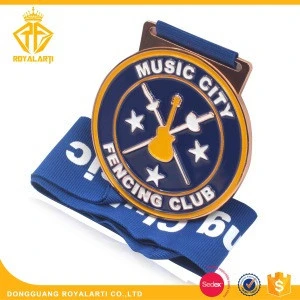 Make Your Different Design Custom Music City Fencing Club Metal Medal