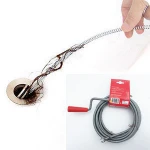 Manual Flexible Spring Steel Auger Sewer Drain Cleaner Snake With Plastic Handle