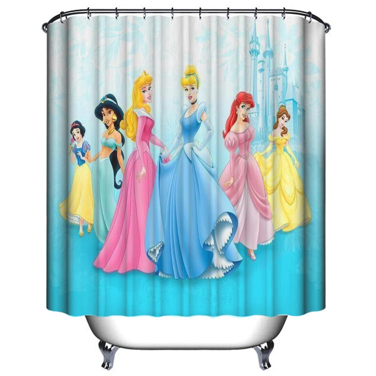 Manufacture Cartoon girls Printed PEVA Bathroom Shower Curtain