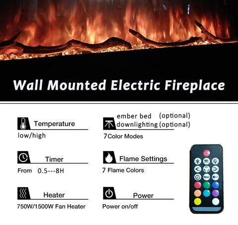 Manufacturer  Electric Fireplace Wall Mounted With Heater For Indoor Use