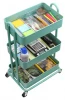 Manufacturers Selling Modern Movable Steel Kitchen & Home Organizer Trolley Rack 3 Tiers Serving Rolling Storage Cart.
