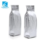 Matt black square bottom ground coffee bag with one way valve