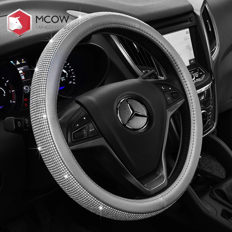 Mcow Universal Luxury Bling Car Crystal Steering Wheel Cover