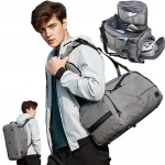 Men Outdoor Fitness Training Sports Gym Travel Tote Duffel Luggage Bags with Shoe Compartment