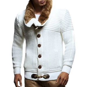Mens Heavy Thick Cardigan Sweaters Plus Velvet Cardigan Sweater Coat For Men