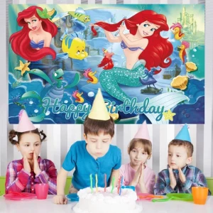 Mermaids Princess Backdrop Photography Kids Birthday Party Decoration Banner Photography Backdrop Photo Studio