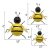 Metal Wall Art Bee 3D Sculpture, Inspirational Wall Decor Hanging for Indoor and Outdoor, 4 Pack