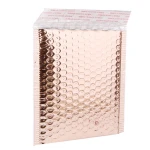 Metallic Foil Rose Gold Plastic Envelopes Mailing Padded Poly Bubble Mailer Bag