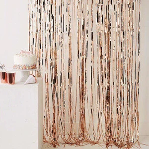 Metallic Foil Tinsel Fringe Party Curtain Door Rain Curtain Decoration Stage Backdrop Birthday Wedding Party Supplies
