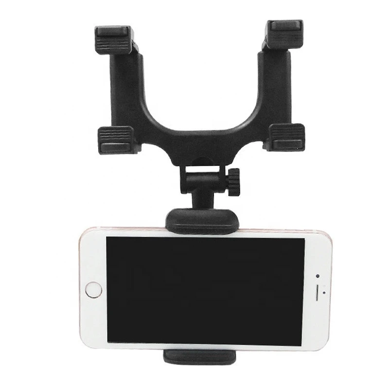 Mobile Phone Holders Black 360 Degrees Magnetic Car Rearview Mirror Phone Holder