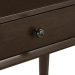 Modern Brown Wood Desk with Drawers Metal Legs Stylish Home Office Desk Wood and Metal Writing Desk with Storage