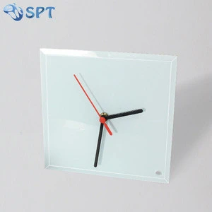 modern custom sublimation printed FROSTED glass wall clock