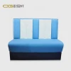 Modern Sea Themed Restaurant Furniture Supplier Blue And White Leather Booth Sofa