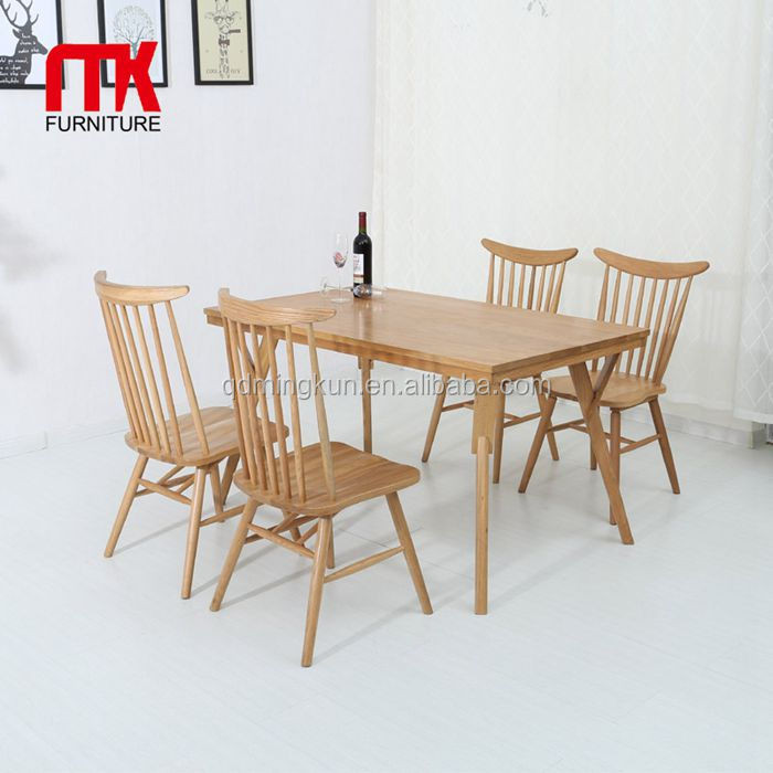 Buy Modern Style Solid Oak Wood Dining Set Table And 4 Chairs Set ...