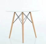 Modern style wooden white color best dining table by charles home table furniture on sale