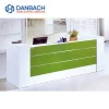 Modern White Small Curved Reception Counter Beauty Salon Store Front Desk
