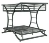 Modern Youth &amp; Adult Heavy Duty Metal Bunk Bed Twin Or Full Size Gunmetal dormitory metal bunk bed