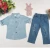 Import MS70115B 2015 best sell kids clothes fashion girls denim clothing sets shirts top+destroyed jeans from China