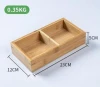 Multifunction Food Container Storage Box Melon Seeds Candy Snack Divided Bamboo Serving Tray For Hotel