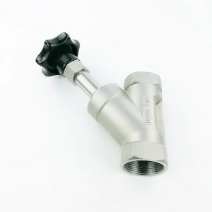 MV100 series Y type stainless steel manual angle seat valve