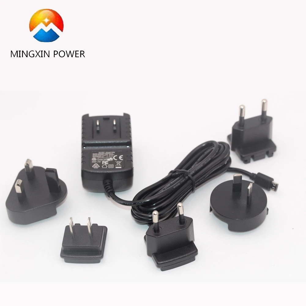 MX24Z1 series detachable plug power adapter 5V 9V 12V 24V 1A 2A 2.5A 3A with multi ac plug EU/UK/AU/US