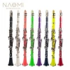 NAOMI ABS Clarinet Bb Cupronickel Plated Nickel 17 Key w/Cleaning Cloth Gloves Screwdriver Woodwind Instrument