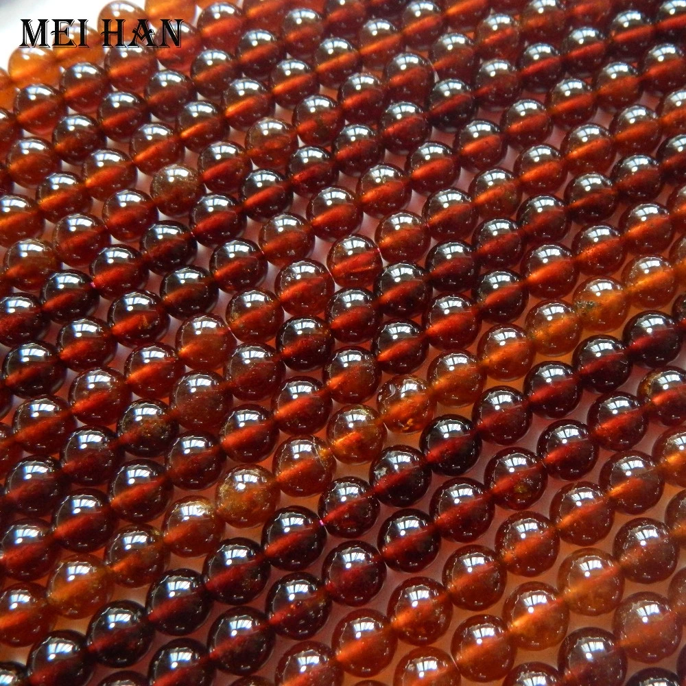 Natural mineral 8-9mm pyrope orange garnet semi-precious stone gemstone loose beads for jewelry making