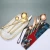 Import New Arrival Elegant Food Grade 4pcs Sets Stainless Steel Flatware Spoon Fork Knife Cutlery Set with Pouch Package from China
