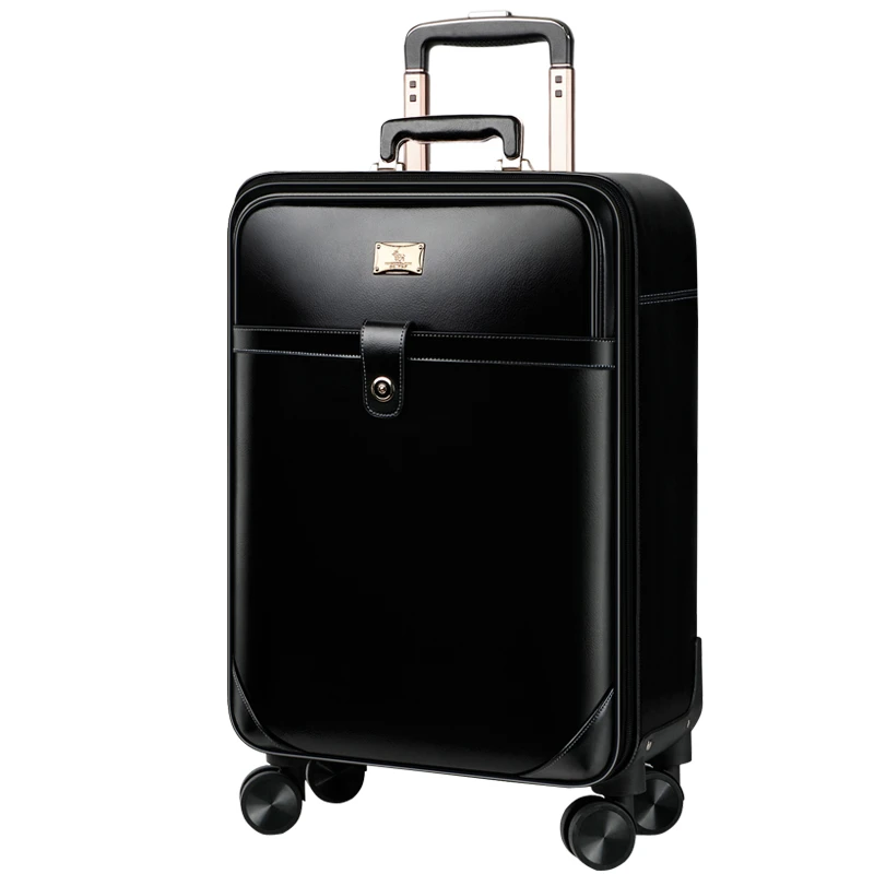 new arrival Genuine leather Business Casual Traveling Luggage Suitcase 16/17/18/20/22/24Inch Trolley Bags