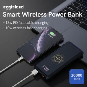 New Arrivals 10000mAh Power Bank Mobile Charger 10W Wireless Charging Power Bank Station