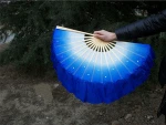 New Belly Dance Bamboo Fan Long Silk Fabric Chinese Fan Dance Fans