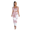 New Design Sexy Sleeveless Bandage Dress Tight-fitting Two-piece Slim Tie-Dye Dresses For Women