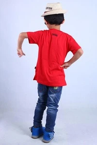 New fashion breathable short sleeve cotton childrens clothes boys LED t shirts