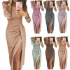 New Fashion Hot Sale Sexy Off-Shoulder Sequined Evening Dresses Women Glitter Dress Women