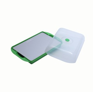 New ofDefrosting Tray For Frozen Food  Meat Defrosting Plate Thawing With Drip Tray Bonus Tong
