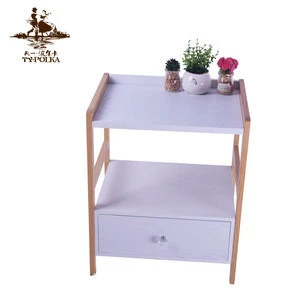 New product wood design bedside table nightstand with drawers
