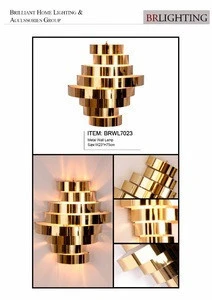 New products golden finishing unique design metal wall lamp for hotel villa home hospital wall decoration