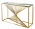 Import new style gold Stainless Steel mirrored tempered glass top Console Table marble top console table from China