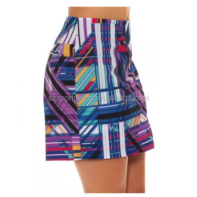 New Style Lady Sublimation Printing Performance Back Split Golf Skort With Your Own Logo