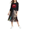 New Style Midi Length Colorful Sequined Lace Lady Skirt