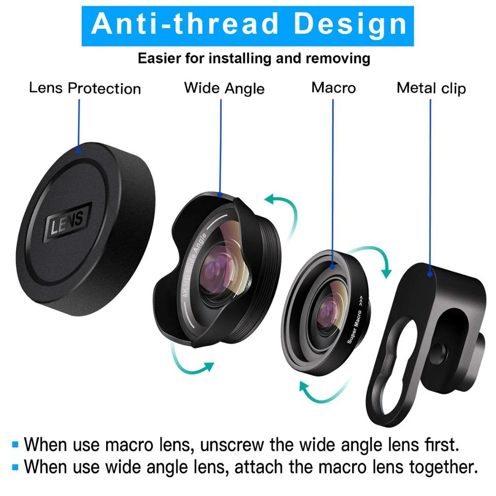 Newest Phone Gadgets Mobile Phone Lens Wide Angle Macro 2 In 1 Camera Lens for iPhone XS Max