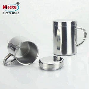 NICETY  stainless steel travel funny coffee water mug  with lid