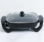 Non-stick Deep Dish Electric Skillet Multi function Electric Frying Pan, 1800W 30x30cm Stainless steel square  Electric Skillet