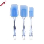 Nonstick Heat Resistant Blue Scrapers Different Shapes Mixing Silicone Spatula Set