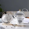 nordic glass tea pot warmer ceramic marble coffee &amp; tea sets